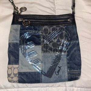 Coach Vintage Poppy Denim Patchwork Crossbody Bag